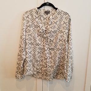 Long Sleeve Tribal Print Blouse
